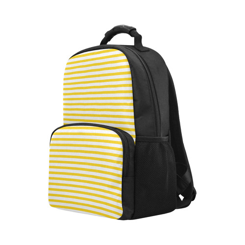 Horizontal Yellow Candy Stripes Unisex Laptop Backpack (Model 1663)