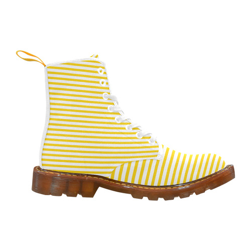 Horizontal Yellow Candy Stripes Martin Boots For Women Model 1203H