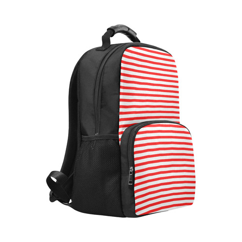 Horizontal Red Candy Stripes Unisex Laptop Backpack (Model 1663)