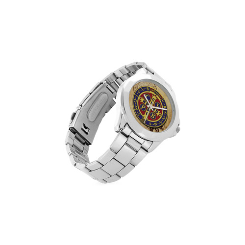 St Benedict Medal - catholic protection - gift for christians Unisex Stainless Steel Watch(Model 103)