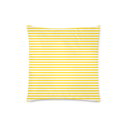 Horizontal Yellow Candy Stripes Custom Zippered Pillow Case 18"x18" (one side)