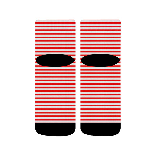 Horizontal Red Candy Stripes Quarter Socks