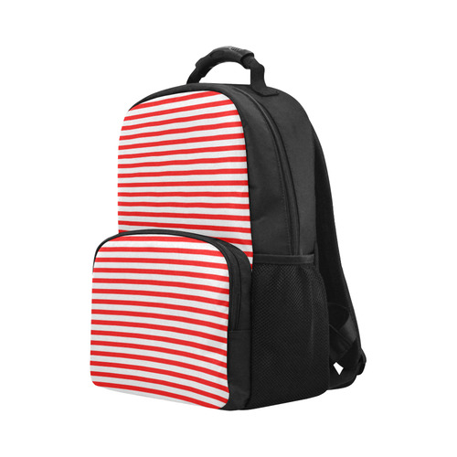 Horizontal Red Candy Stripes Unisex Laptop Backpack (Model 1663)