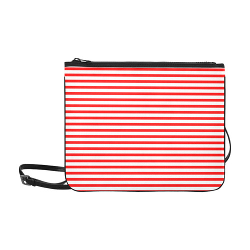 Horizontal Red Candy Stripes Slim Clutch Bag (Model 1668)