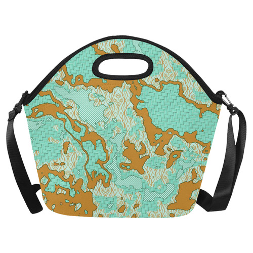 Unique abstract pattern mix 2F by FeelGood Neoprene Lunch Bag/Large (Model 1669)