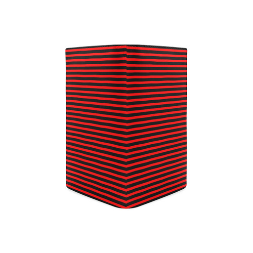 Horizontal Red Candy Stripes Women's Leather Wallet (Model 1611)