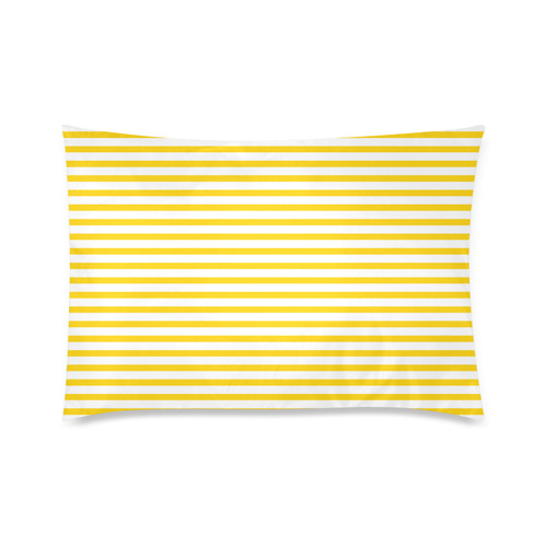 Horizontal Yellow Candy Stripes Custom Zippered Pillow Case 20"x30"(Twin Sides)