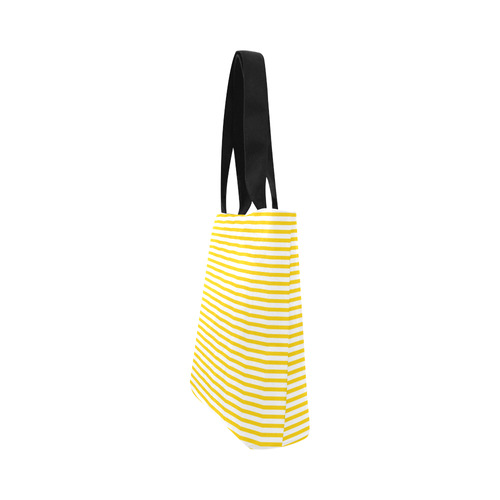 Horizontal Yellow Candy Stripes Canvas Tote Bag (Model 1657)