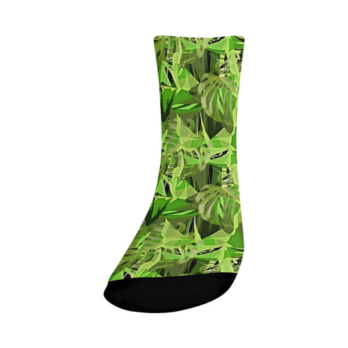 Tropical Jungle Leaves Camouflage Crew Socks