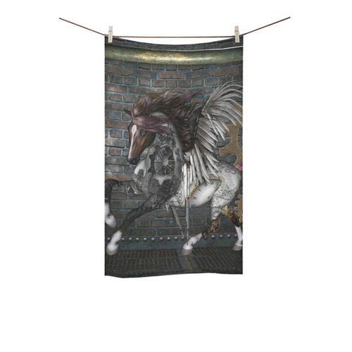 Steampunk, awesome steampunk horse with wings Custom Towel 16"x28"