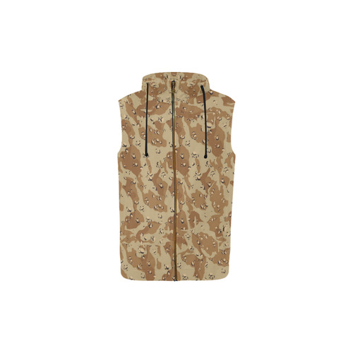 Desert Camouflage Pattern All Over Print Sleeveless Zip Up Hoodie for Kid (Model H16)