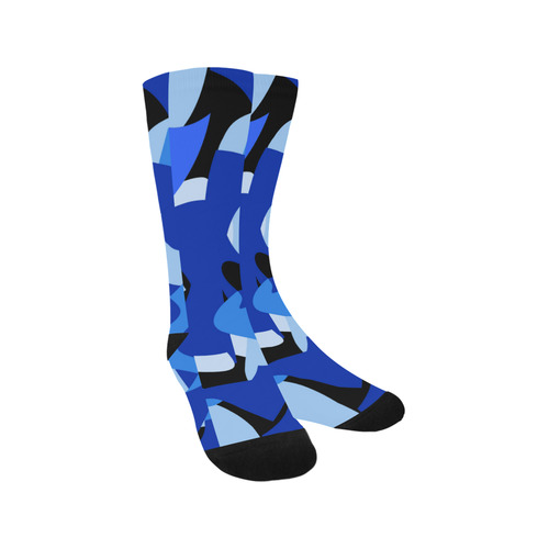 A201 Abstract Blue Camouflage Trouser Socks