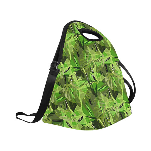Tropical Jungle Leaves Neoprene Lunch Bag/Large (Model 1669)