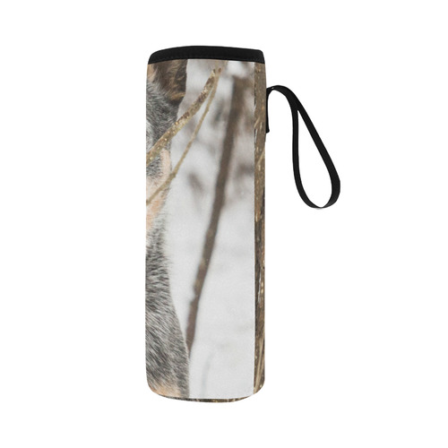 Australian Cattle Dog in the Snow Neoprene Water Bottle Pouch/Large