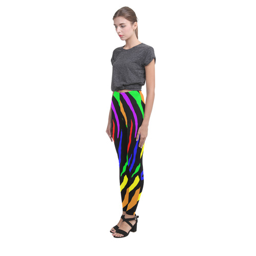 Rainbow Tiger Stripes Cassandra Women's Leggings (Model L01)