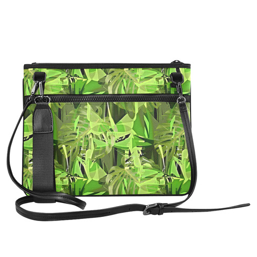 Tropical Jungle Leaves Camouflage Slim Clutch Bag (Model 1668)