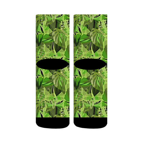 Tropical Jungle Leaves Camouflage Crew Socks