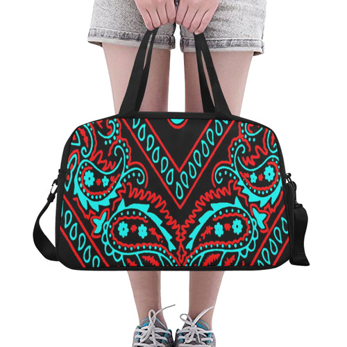 blue and red bandana version 1 Fitness Handbag (Model 1671)