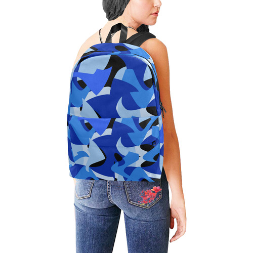 A201 Abstract Blue Camouflage Unisex Classic Backpack (Model 1673)