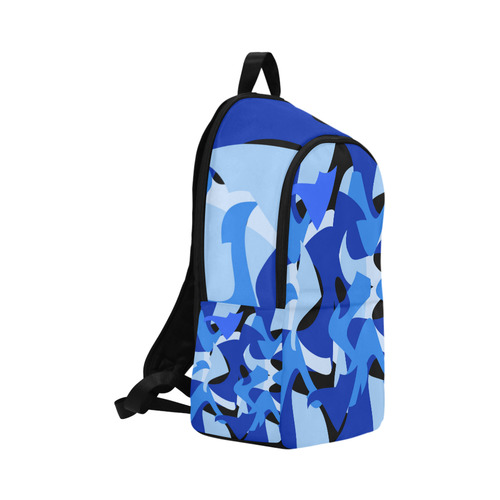 A201 Abstract Blue Camouflage Fabric Backpack for Adult (Model 1659)