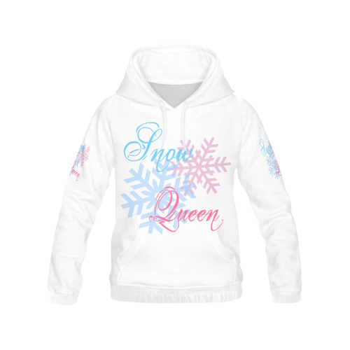 Snow Queen snowflake winter cool chic pink blue All Over Print Hoodie for Women (USA Size) (Model H13)