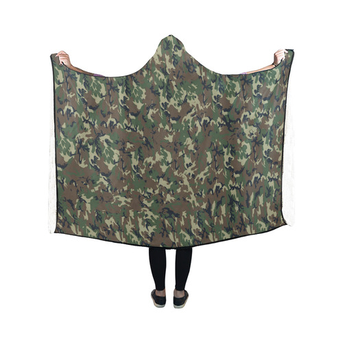 Forest Camouflage Pattern Hooded Blanket 50''x40''