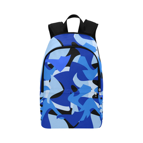 A201 Abstract Blue Camouflage Fabric Backpack for Adult (Model 1659)