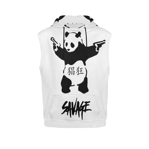 Savage Panda All Over Print Sleeveless Hoodie for Men (Model H15) | ID:  D2183698