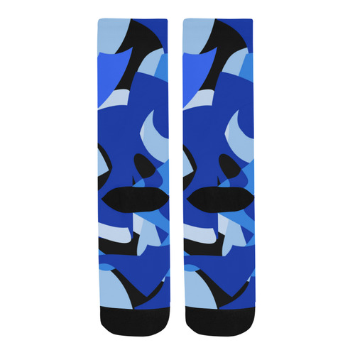 A201 Abstract Blue Camouflage Trouser Socks