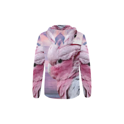 Galah Cockatoo All Over Print Full Zip Hoodie for Kid (Model H14)