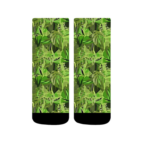 Tropical Jungle Leaves Camouflage Quarter Socks