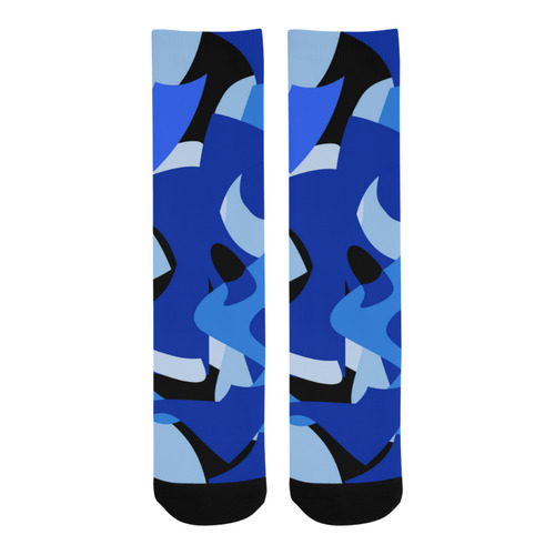 A201 Abstract Blue Camouflage Trouser Socks