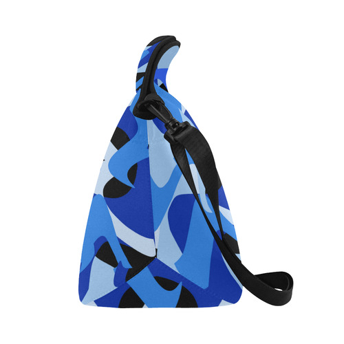 A201 Abstract Blue Camouflage Neoprene Lunch Bag/Large (Model 1669)