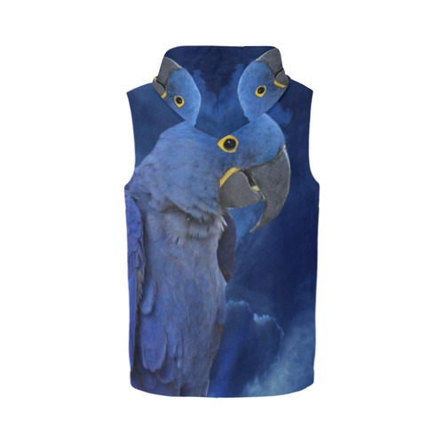 Hyacinth Macaw All Over Print Sleeveless Zip Up Hoodie for Men (Model H16)