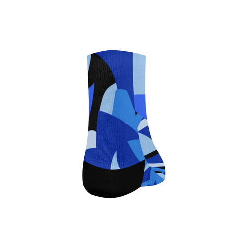 A201 Abstract Blue Camouflage Quarter Socks