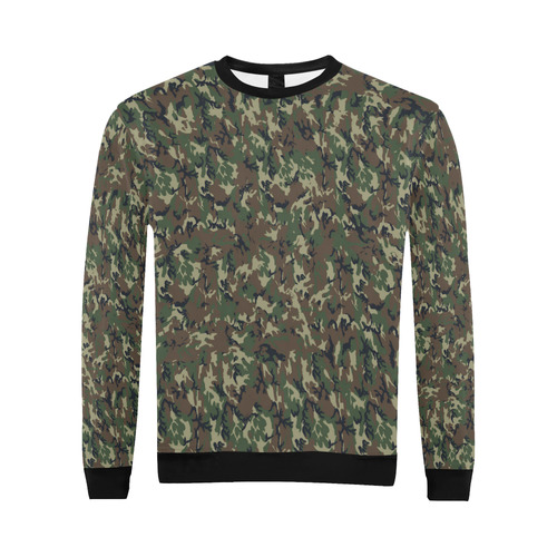 Forest Camouflage Pattern All Over Print Crewneck Sweatshirt for Men/Large (Model H18)