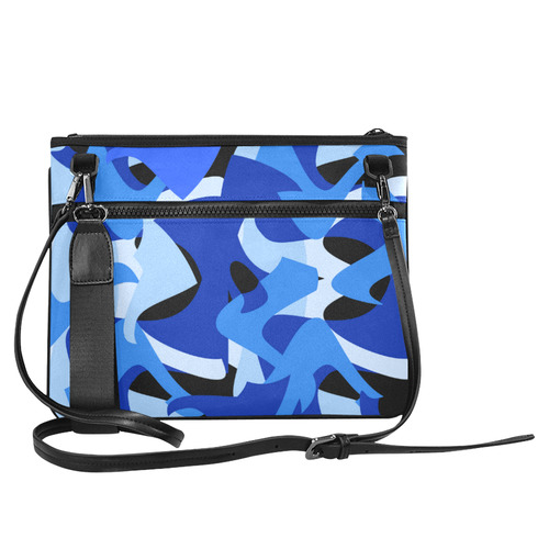 A201 Abstract Blue Camouflage Slim Clutch Bag (Model 1668)