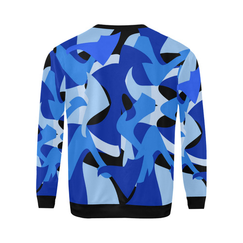 A201 Abstract Blues Camouflage All Over Print Crewneck Sweatshirt for Men/Large (Model H18)