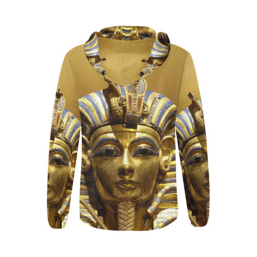 Egypt King Tut All Over Print Full Zip Hoodie for Women (Model H14)