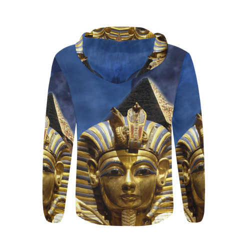 King Tut and Pyramid All Over Print Full Zip Hoodie for Men (Model H14)