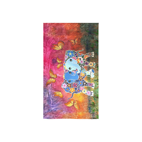 Dancing Elephants Vertical Hand Towel Custom Towel 16"x28"