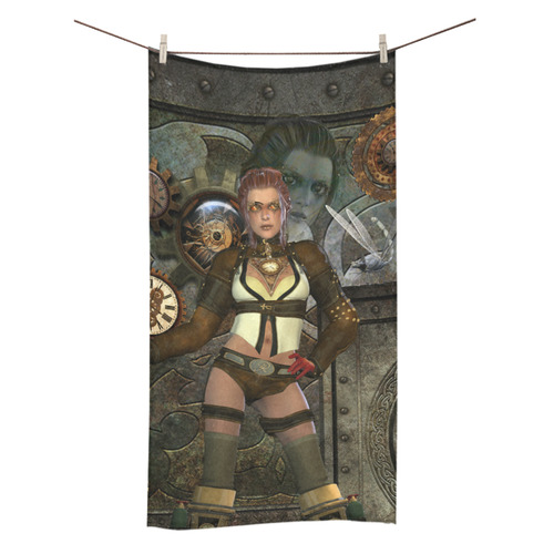 Awesome steampunk lady Bath Towel 30"x56"