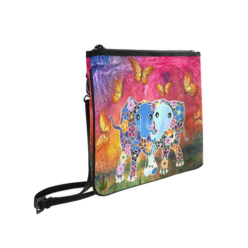 Dancing Elephants Slim Clutch Bag (Model 1668) Slim Clutch Bag (Model 1668)