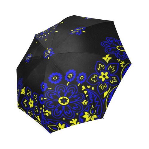 blue yellow bandana Foldable Umbrella (Model U01)