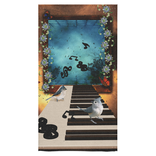 Music, birds on a piano Bath Towel 30"x56"