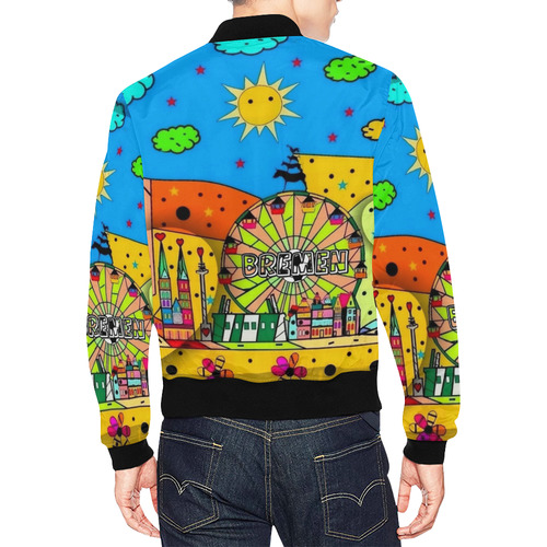 Bremen Popart by Nico Bielow All Over Print Bomber Jacket for Men (Model H19)