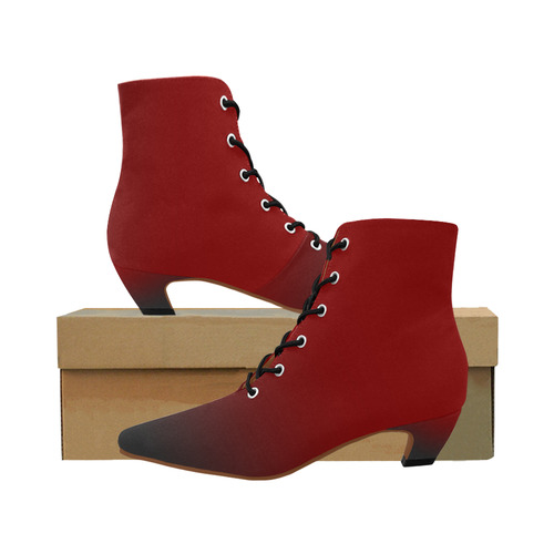 red leather boots low heel
