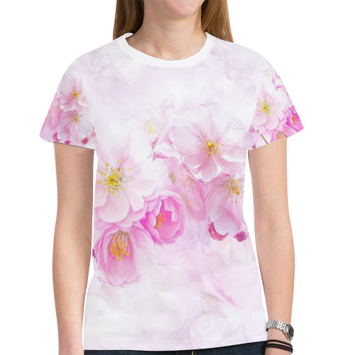 Delicate floral 418 by JamColors New All Over Print T-shirt for Women (Model T45)