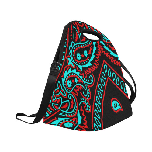 blue and red bandana 2 Neoprene Lunch Bag/Large (Model 1669)