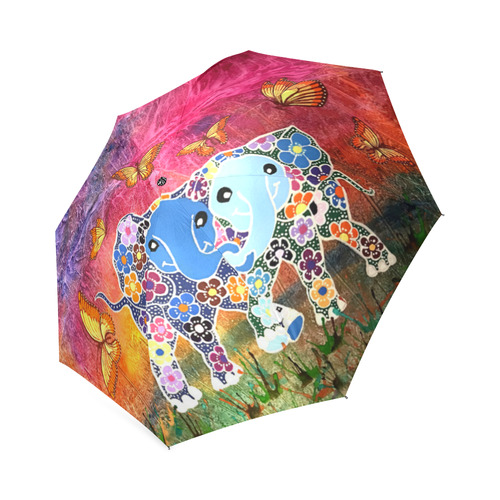 Dancing Elephants Umbrella Foldable Umbrella (Model U01)
